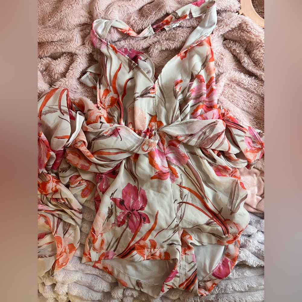 🌺 Flowing Floral Halter Maxi Dress w. Deep V Neck | Med | GUC | Festival Wear ☀️ - Picture 16 of 16